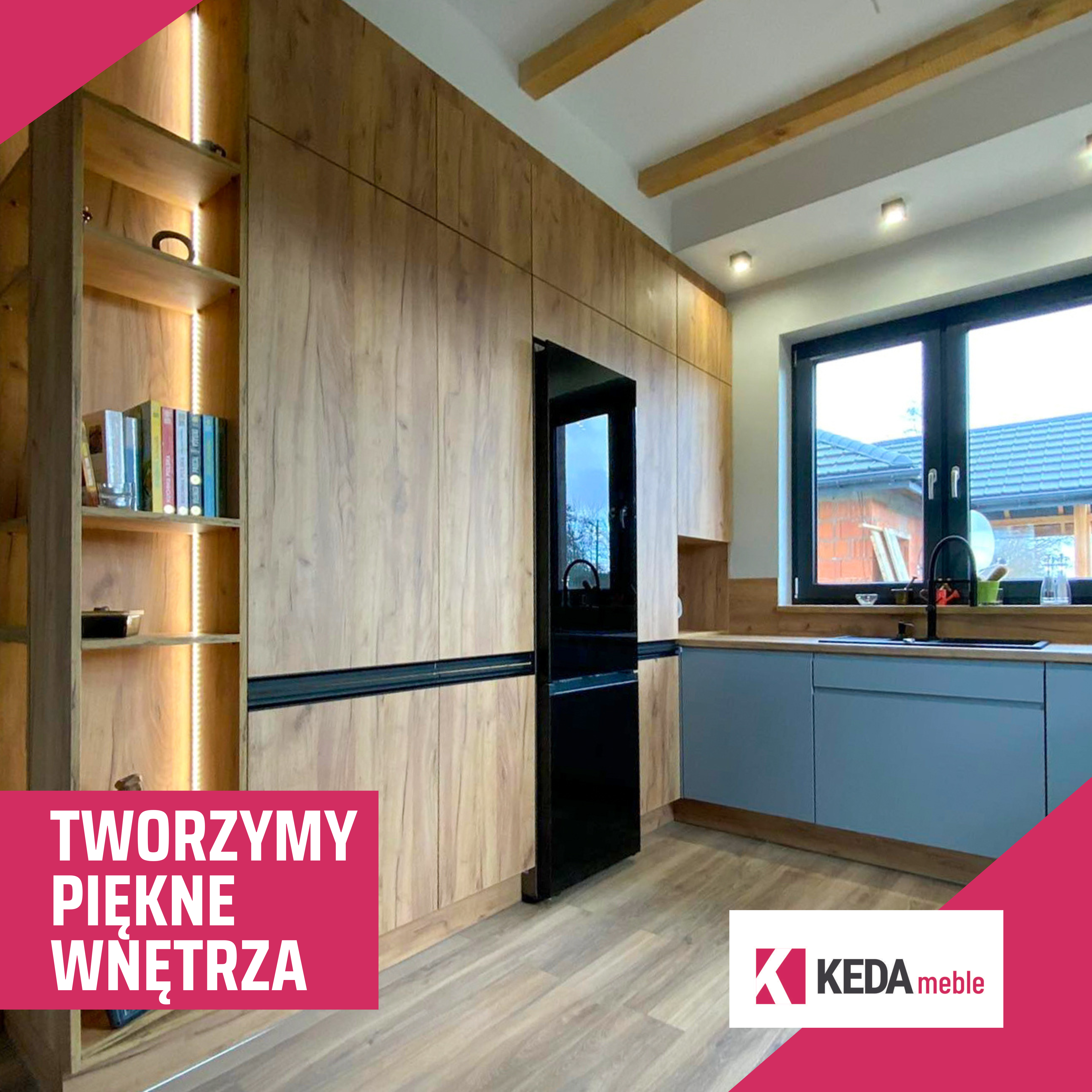 Przestronna kuchnia na wymiar. Zapraszamy do skorzystania z oferty mebli wysokiej jakości, które spełnią wszystkie Twoje oczekiwania.